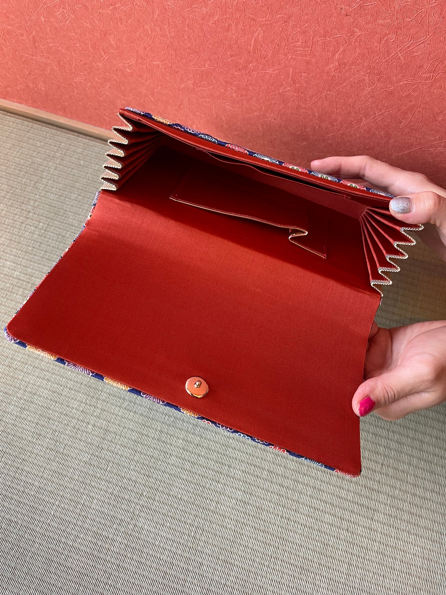 花柄和装バック リサイクル アンティーク ヴィンテージ クラッチバッグ