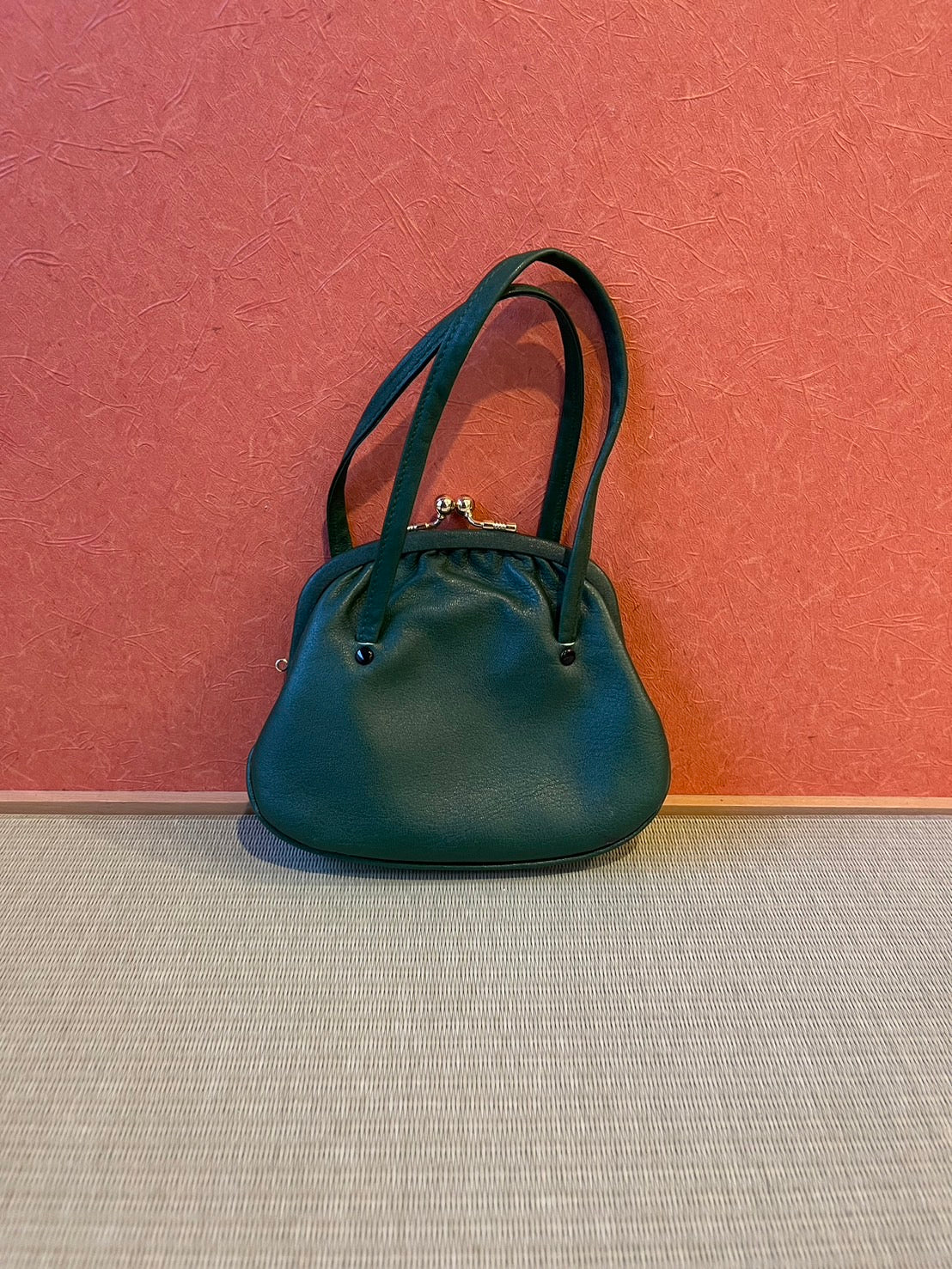 がま口財布 バック 緑 リサイクル アンティーク ヴィンテージ